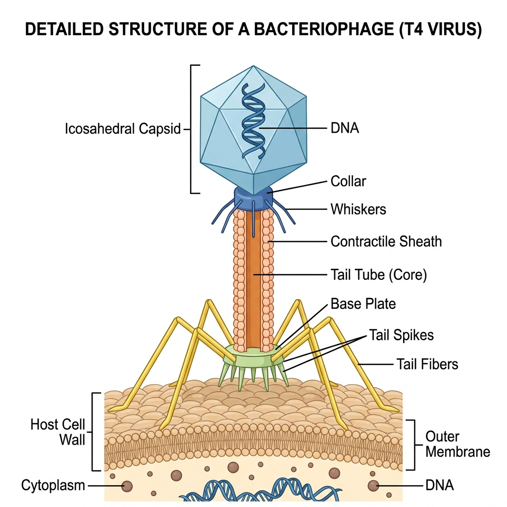 Bacteriophage structure diagram
