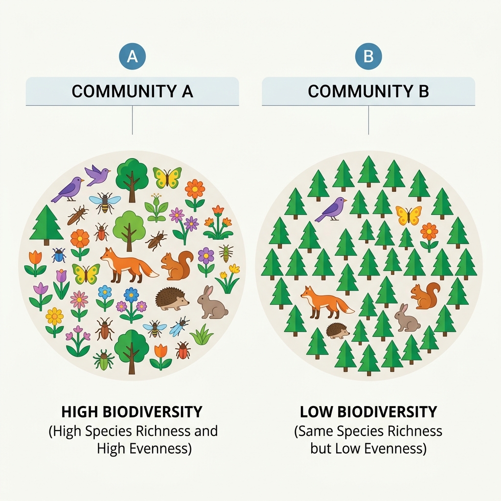 Biodiversity comparison diagram