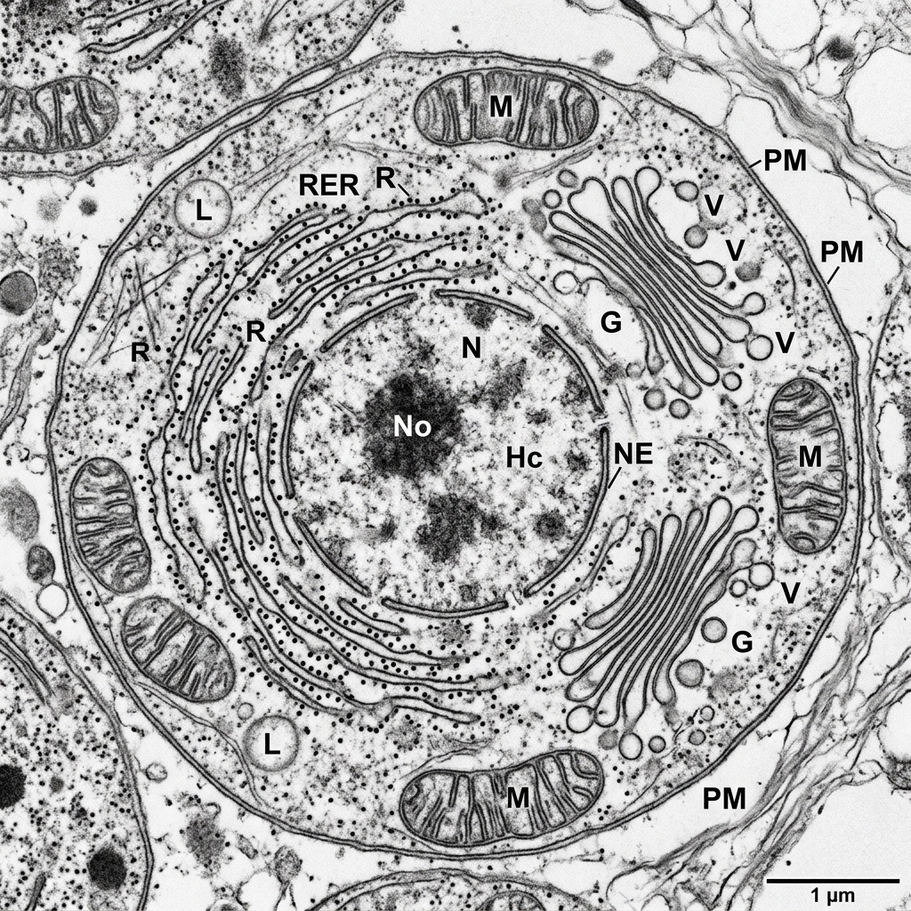 Electron Micrograph of Eukaryotic Cell