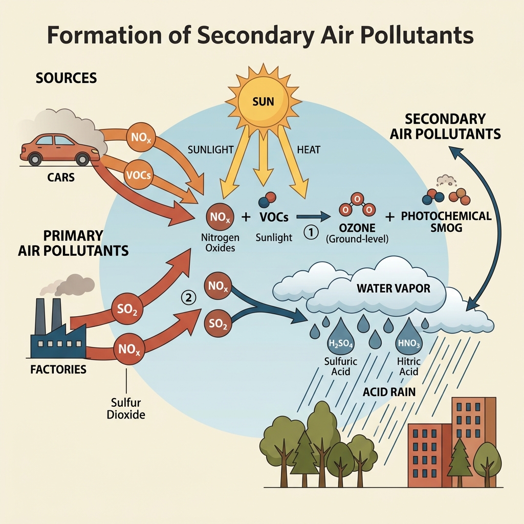 Primary vs Secondary Air Pollutants