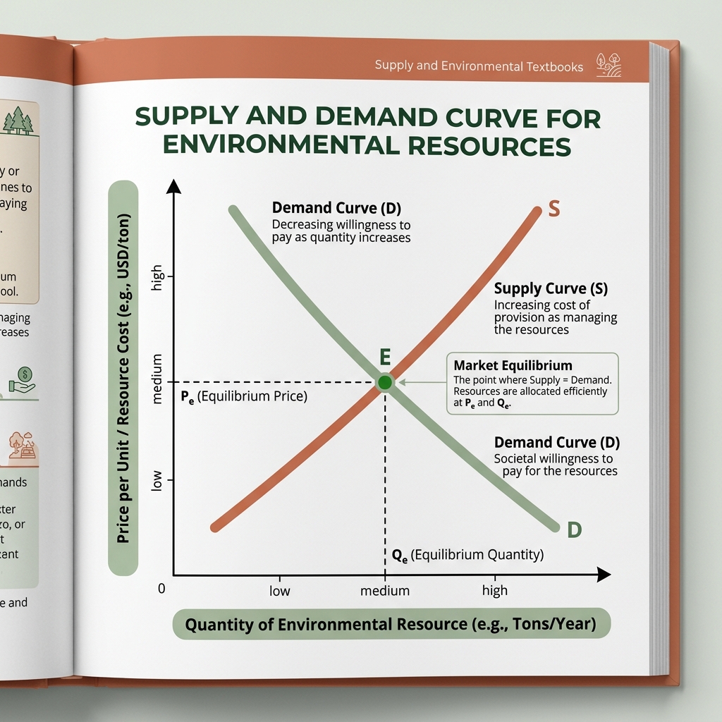Supply and Demand Diagram showing Market Equilibrium