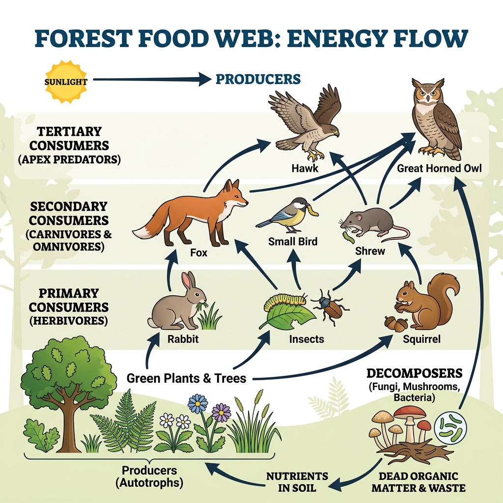 Forest Food Web Energy Flow