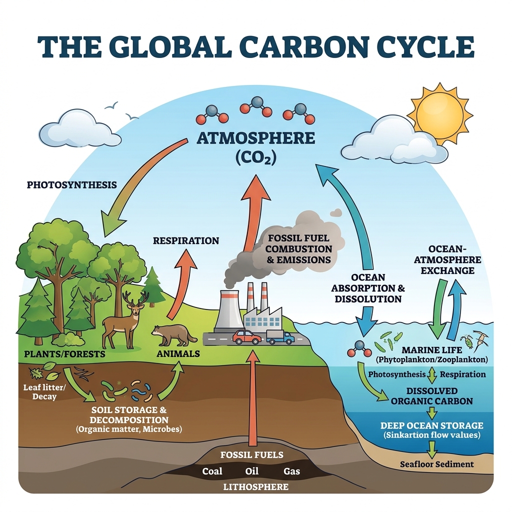 The Global Carbon Cycle Diagram
