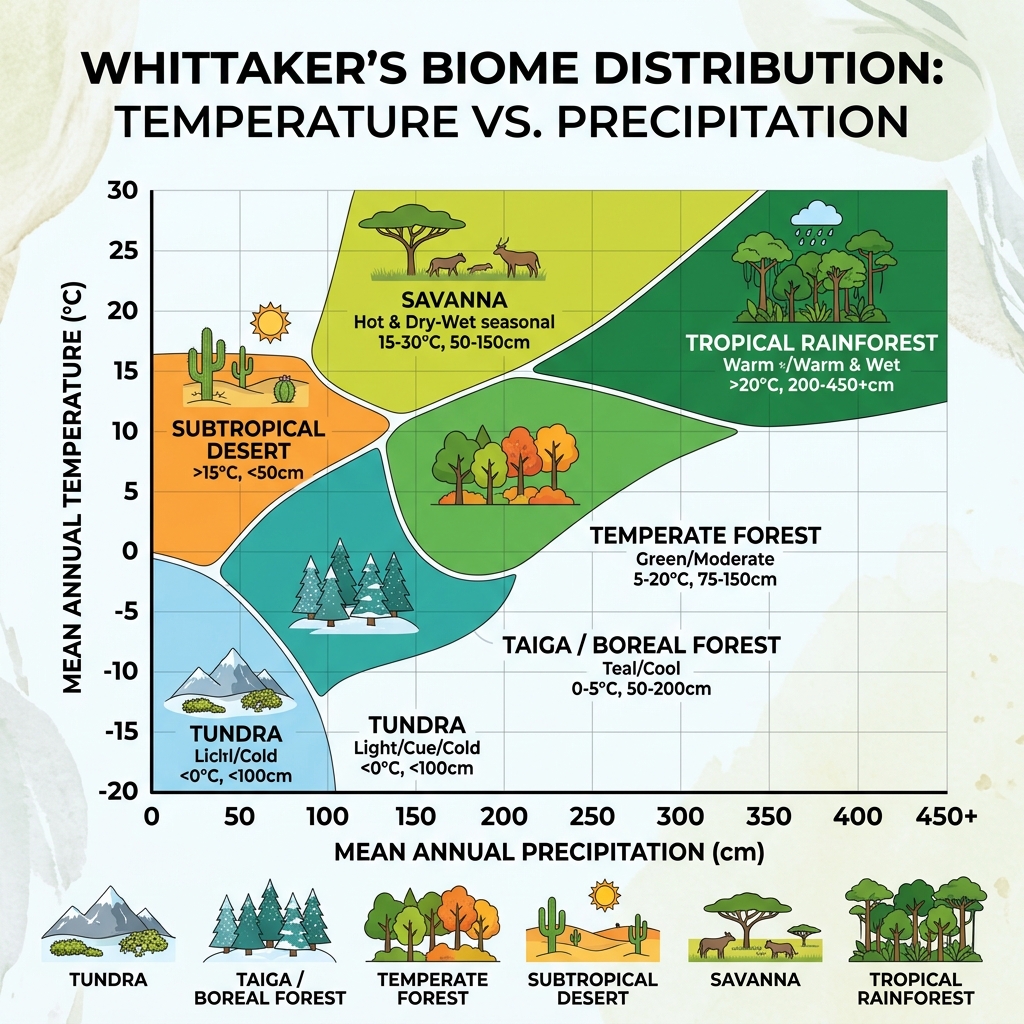 Whittaker's Biome Distribution Diagram