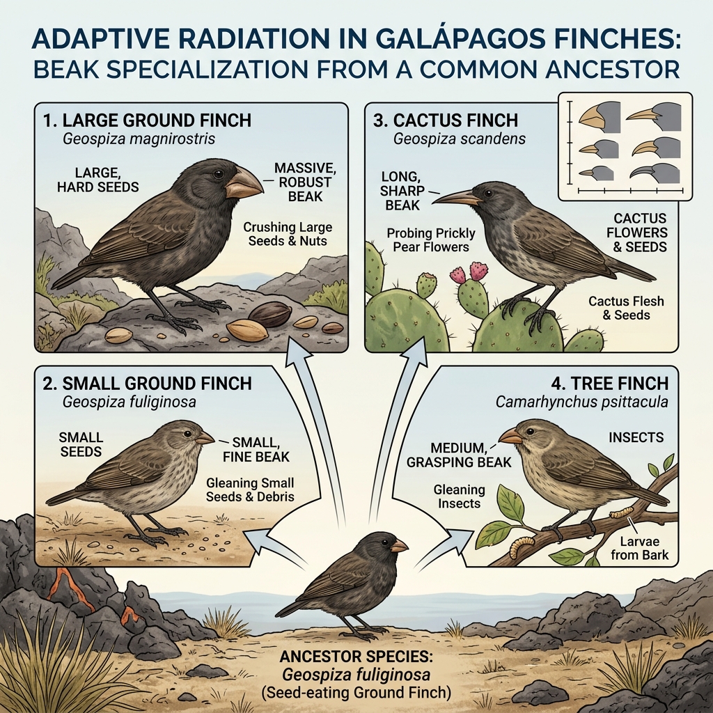 Adaptive Radiation in Darwin's Finches