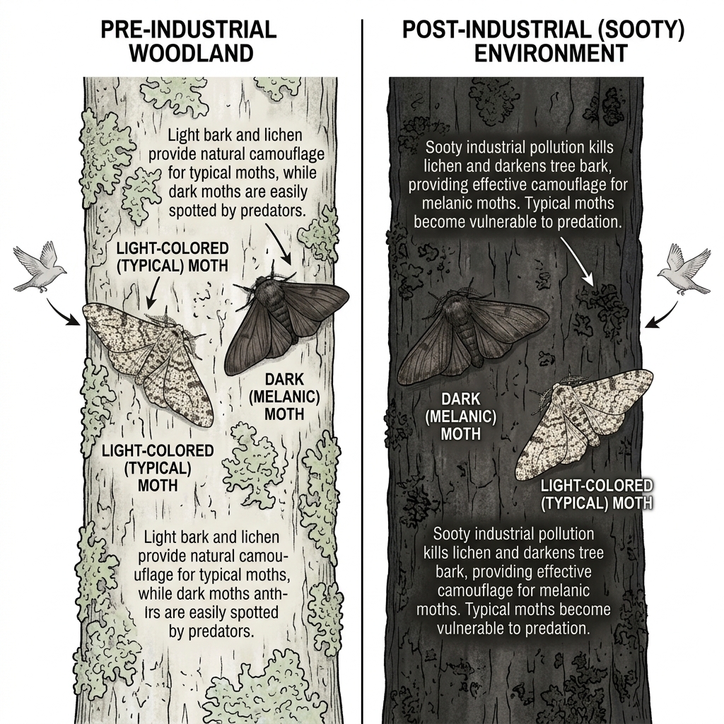 Peppered Moth Natural Selection Diagram