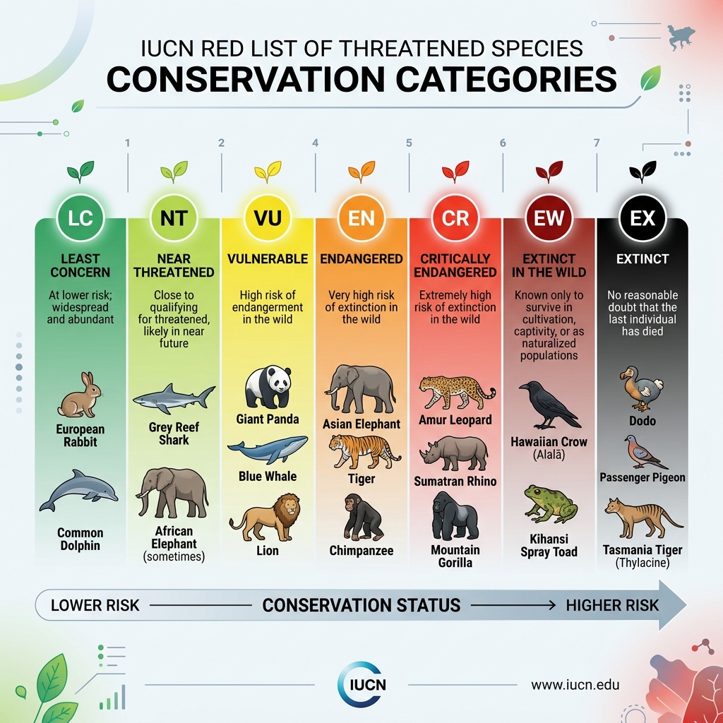 IUCN Red List Conservation Categories Spectrum