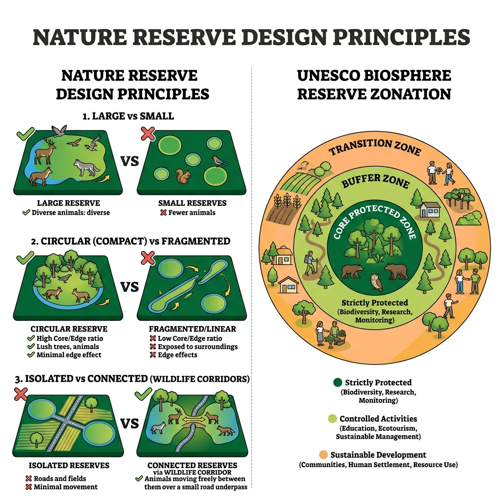 Nature Reserve Design Principles & UNESCO Biosphere Reserve Zonation