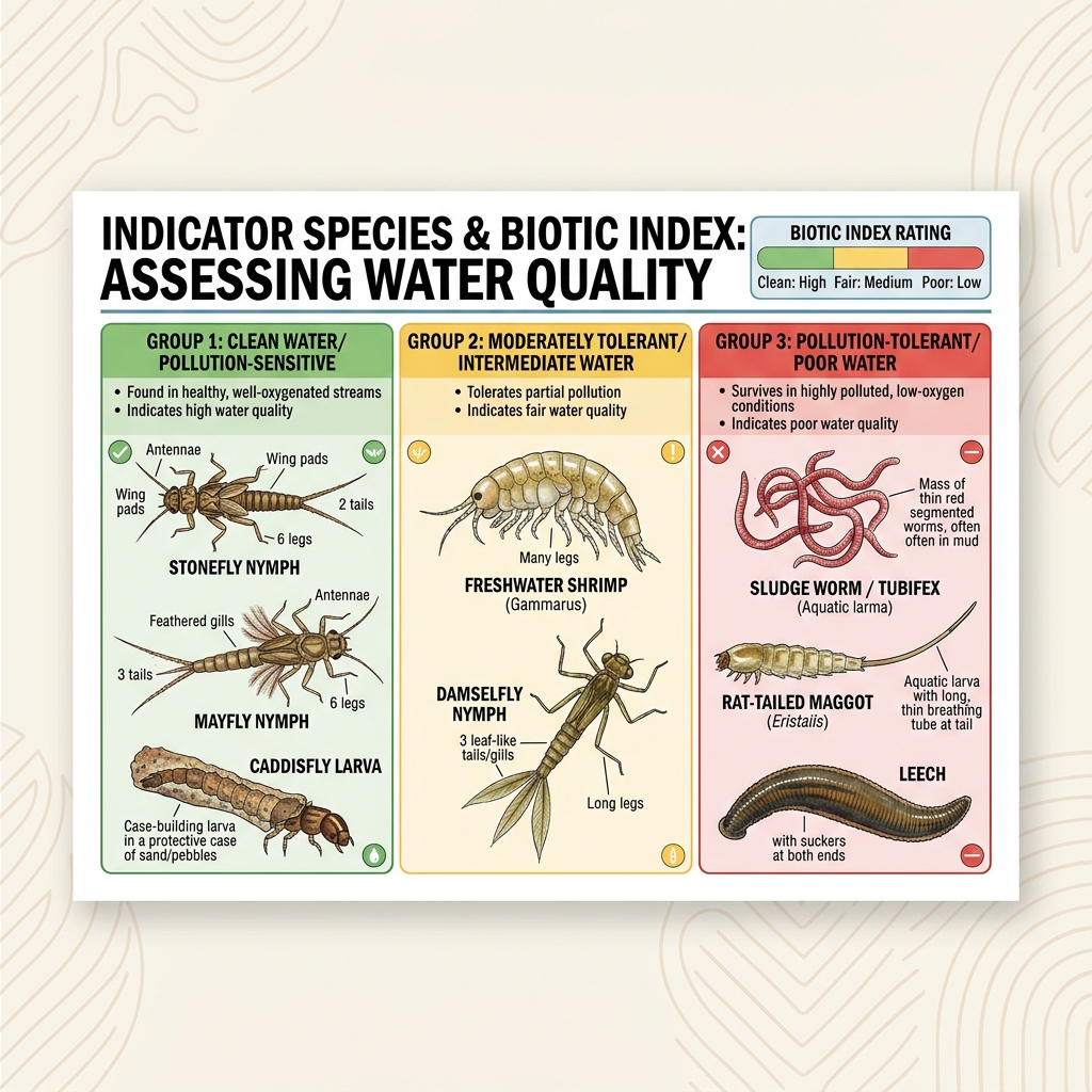 Indicator Species and Biotic Index Chart
