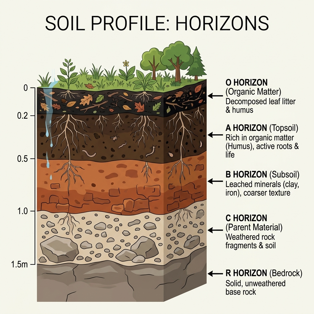 Soil Profile and Horizons Diagram